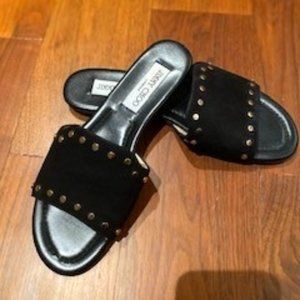 Jimmy Choo Nanda Black Suede Studded Slide